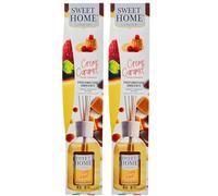 Suarez Sweet Home Collection Profumatore Ambiente Bastancini Olio Essenziale Profumato Diffusore Casa Cioccolato, Cheesecake, Crème Caramel, Cookies, Cotton Candy 100 Ml (Crème Caramel, 2 Unità)