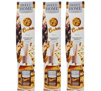 Suarez Sweet Home Collection Profumatore Ambiente Bastancini Olio Essenziale Profumato Diffusore Casa Cioccolato, Cheesecake, Crème Caramel, Cookies, Cotton Candy 100 Ml (Cookies, 3 Unità)