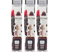 Suarez Sweet Home Collection Profumatore Ambiente Bastancini Olio Essenziale Profumato Diffusore Casa Cioccolato, Cheesecake, Crème Caramel, Cookies, Cotton Candy 100 Ml (Cioccolato, 3 Unità)