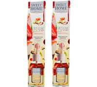 Suarez Sweet Home Collection Profumatore Ambiente Bastancini Olio Essenziale Profumato Diffusore Casa Cioccolato, Cheesecake, Crème Caramel, Cookies, Cotton Candy 100 Ml (Cheesecake, 2 Unità)