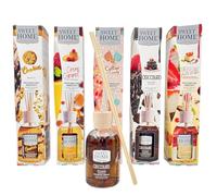Suarez Sweet Home Collection Profumatore Ambiente Bastancini Olio Essenziale Profumato Diffusore Casa Cioccolato, Cheesecake, Crème Caramel, Cookies, Cotton Candy 100 Ml (gourmet, Set)