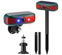 SUAVER Allarme solare con sensore di movimento per esterni, 129 db, doppio altoparlante, per creare un forte rumore, sistema di allarme di sicurezza a energia solare stroboscopica per cani per casa e