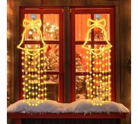 SUAVER Catena di luci a LED a forma di campana, per illuminazione di finestre, atmosfera, decorazione di Halloween, luce notturna con 8 modalità, telecomando per feste, matrimoni (bianco caldo, spina