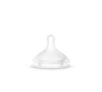 Suavinex 307042 Set di 2 tettarelle fisiologiche SX Pro in silicone, flusso lento per neonati, succo o acqua, tettarella +0 mesi con sistema anticolico, 2 pezzi, trasparente