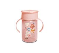 Suavinex 401196 Bicchiere Baby Training Cup Con Manici E Sistema Antigoccia, Da 12 Mesi, Forest Colore Rosa - 340Ml - 121 g