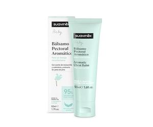 Suavinex, Balsamo pettorale per neonati e bambini, adatto per neonati e bambini, adatto per pelli sensibili, con olio di camomilla, calendula e pino, lenisce e aiuta a respirare, 95% ingredienti