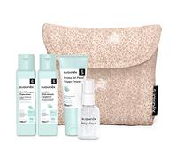 Suavinex Beauty Case da Viaggio in Tessuto - Kit idea regalo neonato con 4 prodotti - Baby Cologne, Lozione Idratante, Crema Cambio Pannolino e Shampoo - Rosa