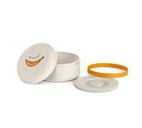 Suavinex, Bento Box, Set Piatti Combinabili Per Mangiare Fuori Casa. Capacità 2 Pasti. Microonde e Lavabile in Lavastoviglie. Per Bambini +4 mesi, Design a Banana, Colore Grigio
