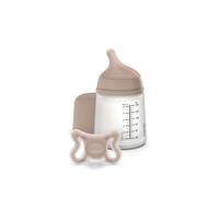Suavinex, Biberon Anti-Coliche + Ciuccio Zero Zero. Biberon da 180 ml con tettarella a flusso adattabile (A) e ciuccio per neonati taglia -2/2 mesi. Adatto ai bambini prematuri, medium