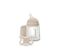 Suavinex, Biberon Anti-Coliche + Ciuccio Zero Zero. Biberon da 180 ml con tettarella a flusso adattabile (A) e ciuccio per neonati taglia -2/2 mesi. Adatto ai bambini prematuri, Light