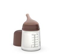 Suavinex, Biberon Anti-Coliche Zero Zero, con Tettarella a Flusso Adattabile (A), Silicone, per Bambini +0 Mesi e Neonati, Allattamento Latte Materno e Formula, 180 ml, Deep