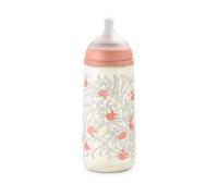 Suavinex, Biberon Anticoliche da 360 ml con Tettarella Fisiologica SX Pro in Silicone, a Flusso Denso (L), per Liquidi Densi, Adatto per Pappe Liquide. Neonati +6 mesi. Birdies, Rosa