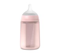 Suavinex, Biberon in Silicone da 240 ml, con Tettarella Fisiologica in Silicone SX Pro, con Valvola Anticolica, Biberon a Flusso Medio (M). Per bambini +3 mesi. Colour Essence Acqua di Rose