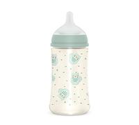 Suavinex, Biberon da 270 ml, Premium con Tettarella Simmetrica in Silicone SX Pro, con valvola Anticolica, a flusso medio, Per bambini +3 mesi, Bonhomia, Verde