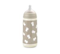 Suavinex, Biberon da 360 ml con Tettarella Fisiologica SX Pro in Silicone con Valvola Anticolica, a Flusso Denso (L), per Liquidi Densi, Adatto per Pappe Liquide. Neonati +6 mesi. Wild&Free, Beige
