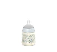 Suavinex, biberon da 150 ml con tettarella fisiologica SX Pro in silicone, con valvola anticoliche, a flusso lento (S) per latte materno e artificiale o acqua, neonati +0 mesi, Wonder Fiori Blu