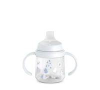 Suavinex, Bicchiere di Apprendimento per Neonati+6 Mesi, Beccuccio in Silicone, Biberon con Manici, con Sistema Anticolica, Coperchio Protettivo, Bicchiere Antigoccia, 150 ml, Wild&Free Azzurro