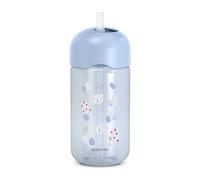 Suavinex, Bicchiere Evolutivo per Neonati+18 Mesi, Bicchiere con Cannuccia in Silicone Morbido e Flessibile, con Sistema Anti-fuoriuscita e Anti-gocciolamento, con Coperchio, 340 ml, Wild&Free Azzurro