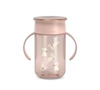 Suavinex, Bicchiere evolutivo per bambini+12 mesi, Tazza evolutiva 360 con sistema anti-goccia, Magic Cup con manici e coperchio, lavabile in lavastoviglie, adatta al microonde, Tazza 340 ml, Rosa
