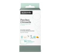 Suavinex, Cerotti alla citronella antizanzare per neonati, bambini e adulti, durata fino a 12 ore, adesivi trasparenti per tessuti e superfici, non macchiano, facili da usare, 36 pz