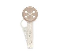 Suavinex, Chupetero de Tela para Bebé, Cinta con Diseño a Doble Cara, Cadena Chupete Bebé, Sujeta - Clip con Pinza. Para Bebés +0 Meses, Apto Recién Nacido, Wild&Free, Beige