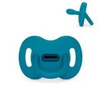 Suavinex, ciuccio interamente in silicone, neonato 0/6 mesi e neonato, blu | Taglia speciale Mini, tettina fisiologica SX Pro, simmetrica, piatta e flessibile, rispetta lo sviluppo orale, super morbida