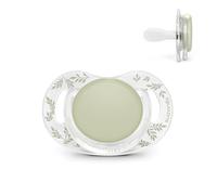 Suavinex, ciuccio per neonati 0/6 mesi e neonati, tettarella fisiologica in silicone SX Pro, piatta, simmetrica e flessibile, rispetta lo sviluppo orale, scudo trasparente, poesia verde