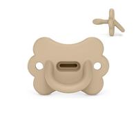 Suavinex, Ciuccio Tutto in Silicone, per Bambini 6/18 Mesi e Neonati, Ciuccio con Tettarella Fisiologica Sx Pro, Super Morbido e Flessibile, Ideale per Dormire, Color Essence Butterfly, Beige