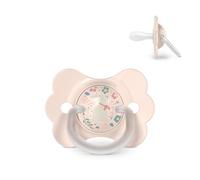 Suavinex, ciuccio per neonati 0/6 mesi e neonati, con tettina in silicone SX Pro, simmetrica, piatta e flessibile, rispetta lo sviluppo orale, con anello, Wonder Rosa