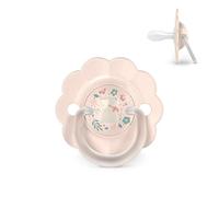Suavinex, ciuccio per neonati 0/6 mesi e neonati, tettina in silicone SX Pro, simmetrica, piatta e flessibile, rispetta lo sviluppo orale, forma rotonda con anello, Wonder Rosa