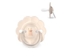 Suavinex, ciuccio per neonati 6/18 mesi, con tettina in silicone SX Pro, simmetrica, piatta e flessibile, rispetta lo sviluppo orale, con anello, forma che evita sfregamenti, Wonder Beige
