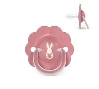 Suavinex, ciuccio per neonati 6/18 mesi, con tettina in silicone SX Pro, simmetrica, piatta e flessibile, rispetta lo sviluppo orale, con anello, forma che evita sfregamenti, Wonder Rosa