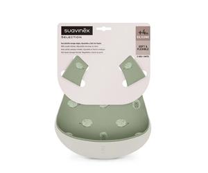 Suavinex Colour Essence Bavaglini in Silicone Svezzamento Verde 2 pezzi