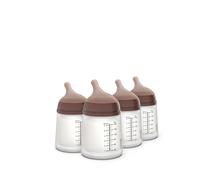 Suavinex Confezione 4 Biberon Anticolica Zero Zero, 180 ml, Deep | Tettarella a flusso adattabile (A), Silicone, 0+ mesi, Per allattamento al seno e latte artificiale