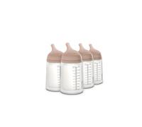 Suavinex, Confezione 4 Biberon Anticolica Zero Zero 270 ml con Tettina Flusso Medio (M) in Silicone, +3 Mesi, Latte Materno, di Formula e Liquidi di Media Densità, Compatibile con Allattamento, Medium