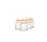 Suavinex, Confezione 4 Biberon Anticolica Zero Zero, Tettarella a Flusso Adattabile (A) in Silicone, +0 Mesi e Neonati, ideale per Allattamento al Seno, Latte Materno e di Formula, 180 ml, Fair