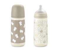Suavinex Confezione da 2 Biberon 360 ml, Neonati +6 Mesi, Beige