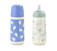 Suavinex Confezione da 2 Biberon 360ml, Neonati +6 Mesi, Blu