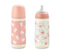 Suavinex Confezione da 2 Biberon 360ml, Rosa, Neonati +6 Mesi