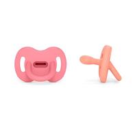 Suavinex, Confezione da 2 ciucci in silicone, Neonati 0/6 mesi, Tettina Simmetrica Sx Pro, Morbid,flessibile, Ideale per dormire, Rispetta lo sviluppo orale, Colour Essence, Rosa