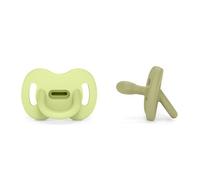 Suavinex, Confezione da 2 ciucci in silicone, Neonati 0/6 mesi, Tettina Simmetrica Sx Pro, Morbid,flessibile, Ideale per dormire, Rispetta lo sviluppo orale, Colour Essence, Verde