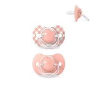 Suavinex, Confezione da 2 Ciucci per Neonati 0/6 Mesi e Neonati, con Tettarella in Silicone SX Pro Simmetrica, Piatta e Flessibile, Rispetta lo Sviluppo Orodentale, Wild&Free Rosa