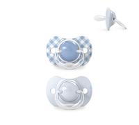 Suavinex, Confezione da 2 Ciucci per Neonati 0/6 Mesi e Neonati, con Tettarella in Silicone SX Pro Simmetrica, Piatta e Flessibile, Rispetta lo Sviluppo del Cavo Orale, Wild&Free Blu