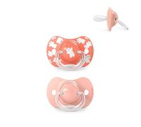 Suavinex, Confezione da 2 Ciucci per Neonati +18 Mesi, con Tettarella in Silicone SX Pro Simmetrica, Piatta e Flessibile, Rispetta lo Sviluppo Orale, Wild&Free Rosa