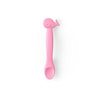 Suavinex Cucchiaio In Silicone Per Bambini +4 Mesi, Flessibile Con Manico Lungo E Con Simpatici Animaletti, Morbido, Per Gengive Sensibili, Lavabile In Lavastoviglie, Balena, Rosa