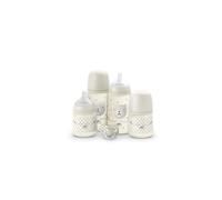 Suavinex, Set di Biberon per Neonati, Confezione Regalo con: 2 Biberon da 270 ml + 2 Biberon da 150 ml + Ciuccio da 0 a 6 Mesi, Tettarelle Fisiologiche SX Pro in Silicone, 5 Pz, +0M, Wild&Free Beige