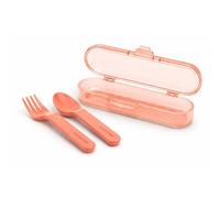 Suavinex Go Natural Set Posate Bambino Rosa con Portaposate 12 M+ 1 Set