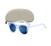 Suavinex, Occhiali da sole per neonati da 0 a 12 mesi, polarizzati, con filtro UV 400, Cat. 3, 100% Protezione dai raggi UVA e UVB, Custodia Inclusa, Flessibili e Leggere, Forma Rotonda, Colore Blu