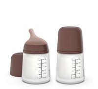 Suavinex, Pack 2 Biberon Anti-Colica Zero Zero, Tettarella a Flusso Regolabile (A) in Silicone, Bambini +0 Mesi e Neonati, Specifico per Allattamento Materno, Latte Materno e Formula, 180 ml, Profondo