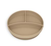 Suavinex, Piatto con Ventosa, Piatto in Silicone con Divisori, Piatto Antiribaltamento, per Alimentazione complementare, Lavabile in Lavastoviglie e Microonde, +6 Mesi, Beige